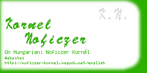 kornel noficzer business card